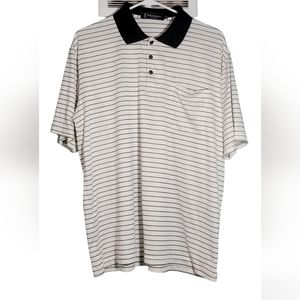 Yves Saint Laurent YSL Pour Homme Mens XXL Polo 100% Silk Black & White